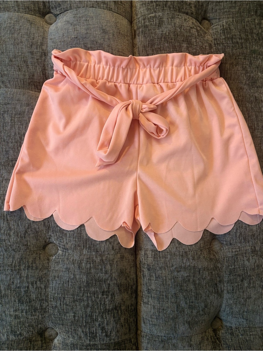 Kids Sparkle in Pink, Scalloped Tie-Waist Shorts